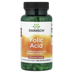 Swanson Vitamins, Folic Acid, 800 mcg, 250 Vegan Capsules