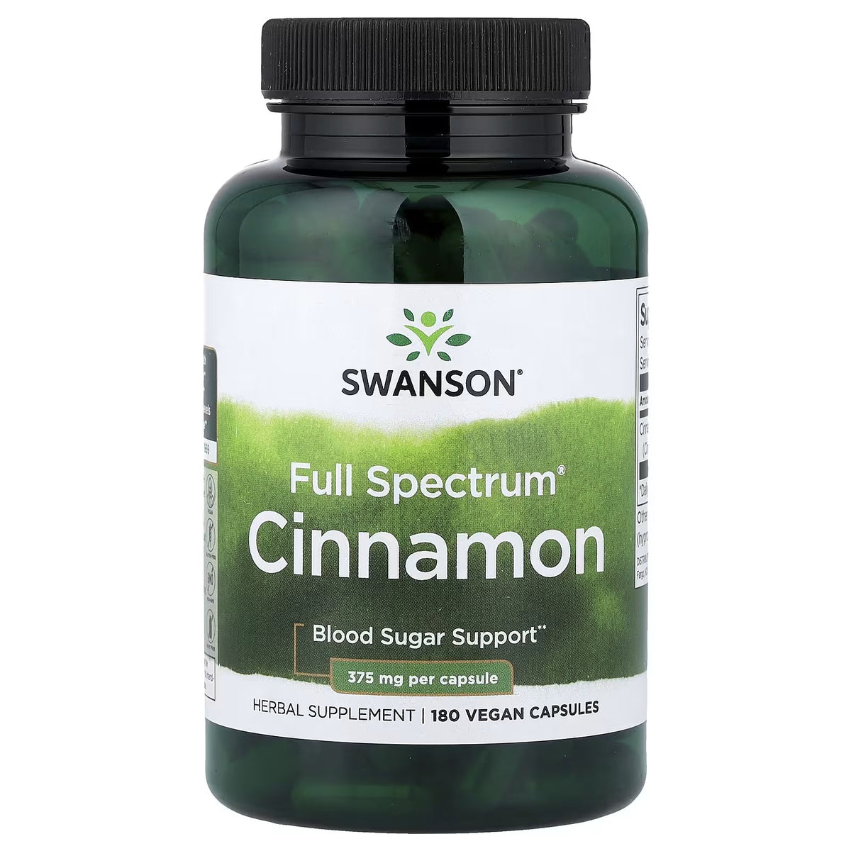 Swanson Vitamins, Full Spectrum® Cinnamon, 180 Vegan Capsules (375 mg per Capsule)