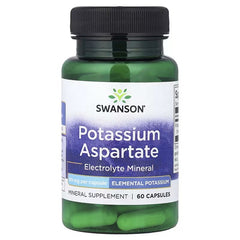 Swanson Vitamins Potassium Aspartate 99 mg, 60 Capsules