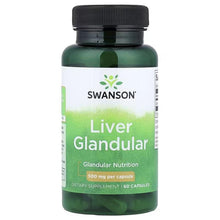 Swanson Liver Glandular supplement bottle with black cap and green label