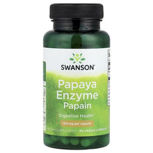 Swanson Papaya Enzyme Papain vegan supplement bottle with label facing front