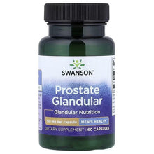 Swanson Prostate Glandular supplement bottle with front label, 150 mg per capsule