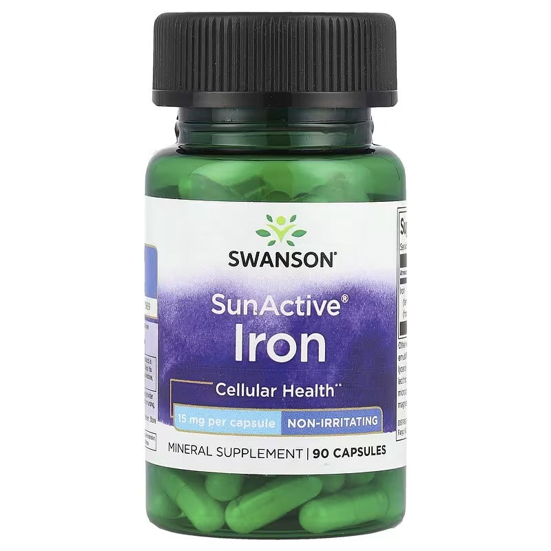 Swanson Vitamins, SunActive®, Iron, 15 mg, 90 Capsules