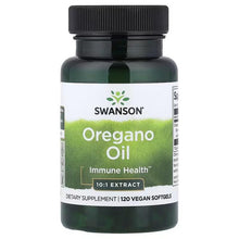 Swanson Oregano Oil supplement bottle with green front label