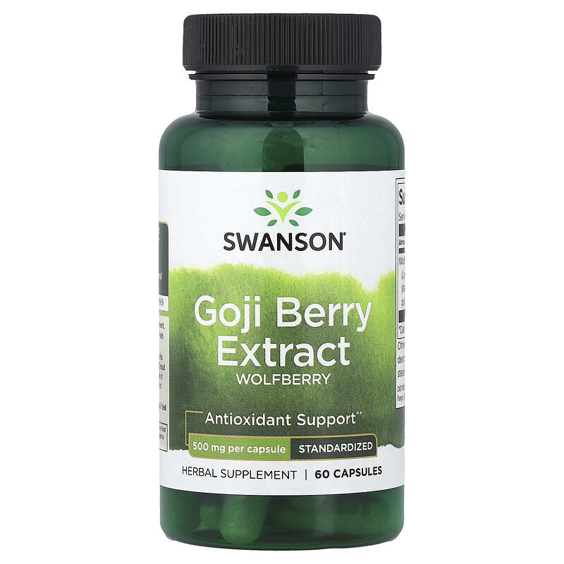 Swanson Vitamins, Goji Berry Extract, Standardised, 500 mg, 60 Capsules