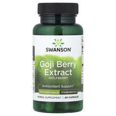 Swanson Vitamins, Goji Berry Extract, Standardised, 500 mg, 60 Capsules