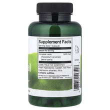 Swanson Horsetail supplement bottle back label, dark green bottle with black cap