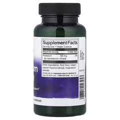 Swanson Potassium Citrate bottle, back Supplement Facts label with barcode