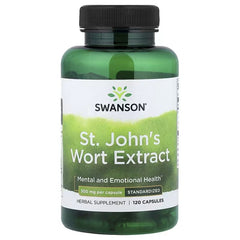 Swanson St. John's Wort extract supplement bottle, 120 capsules, 300 mg
