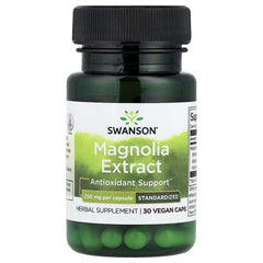Swanson Magnolia Extract vegan supplement bottle, 200 mg, 30 caps