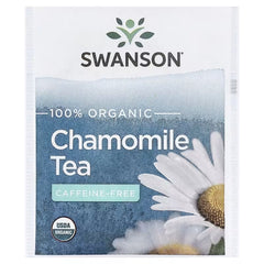 Chamomile caffeine-free organic herbal tea sachet with chamomile flower graphic