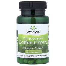 Dietary supplement bottle with black cap, Coffee Cherry Full Spectrum front label.