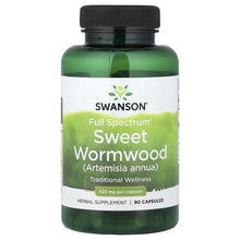 Herbal supplement bottle with Sweet Wormwood label, 425 mg and 90 capsules
