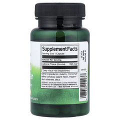 Swanson Adrenal Glandular bottle with Supplement Facts panel and barcode