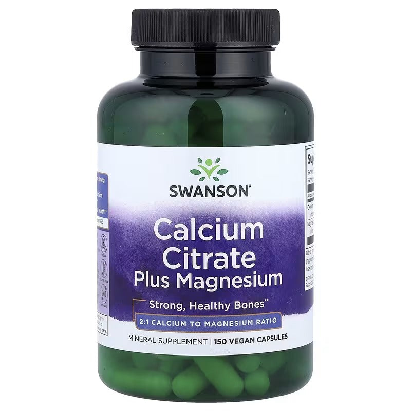 Swanson Vitamins, Calcium Citrate Plus Magnesium, 150 Vegan Capsules