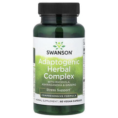 Swanson Vitamins, Adaptogenic Herbal Complex with Rhodiola, Ashwagandha & Ginseng, 60 Vegan Capsules