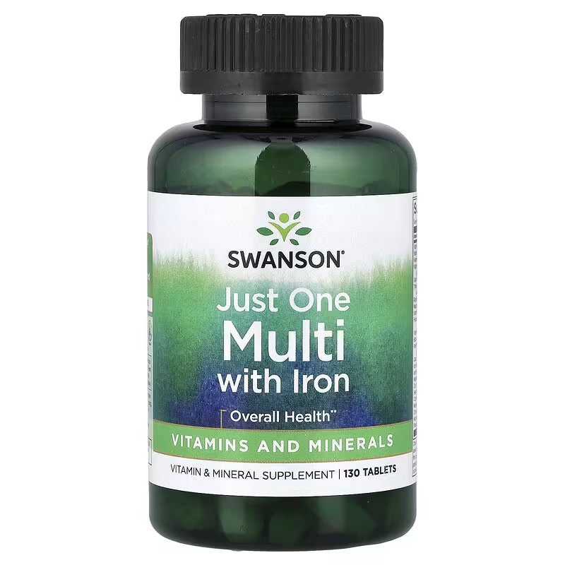 Swanson Vitamins, Just One Multi with Iron, 130 Tablets