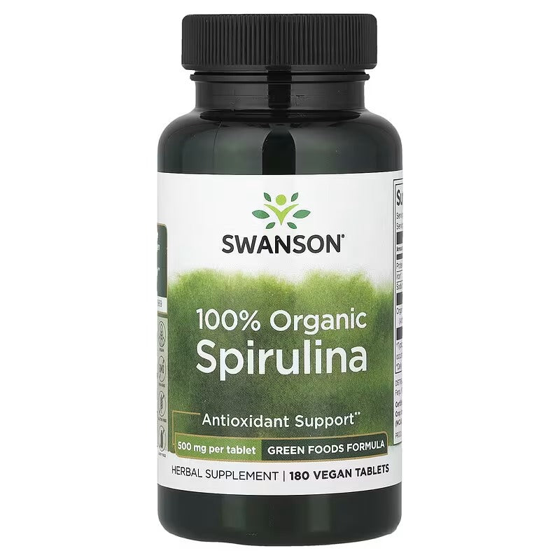 Swanson Vitamins, 100% Organic Spirulina, 180 Vegan Tablets