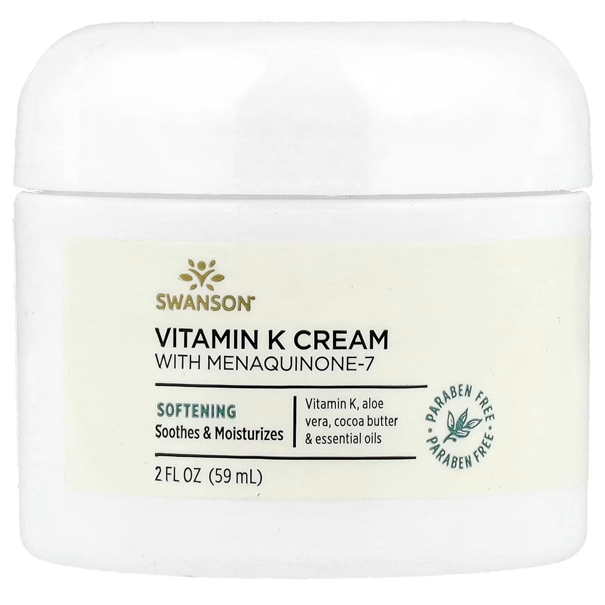 Swanson Vitamins, Vitamin K Cream with Menaquinone-7, 2 fl oz (59 ml)