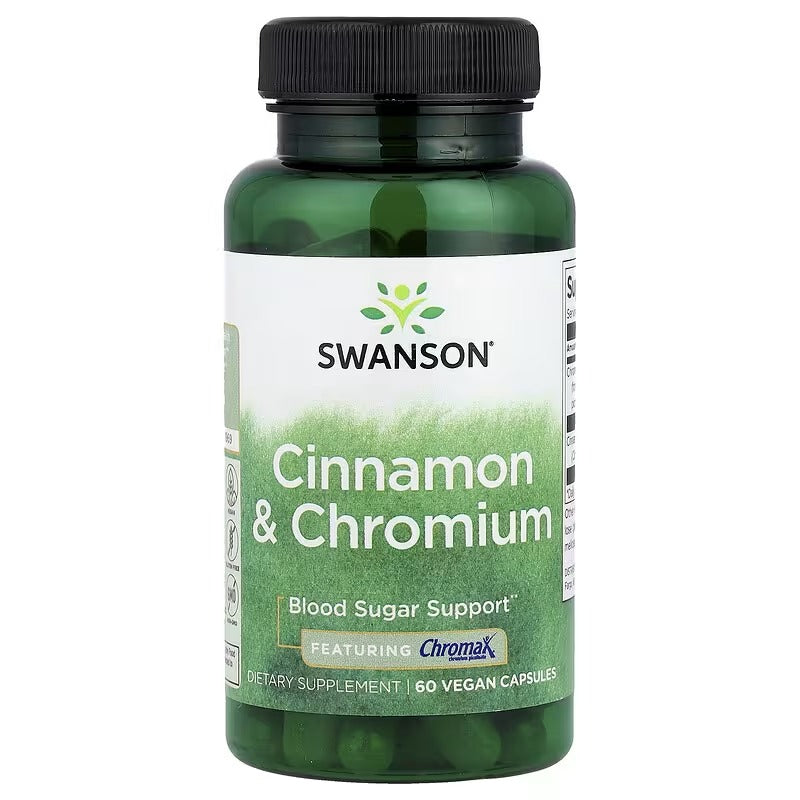 Swanson Vitamins, Cinnamon & Chromium, 60 Vegan Capsules
