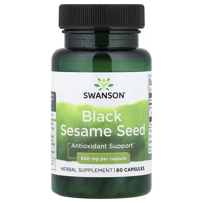 Swanson Vitamins, Black Sesame Seed, 500 mg, 60 Capsules