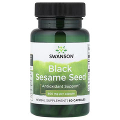 Swanson Vitamins, Black Sesame Seed, 500 mg, 60 Capsules