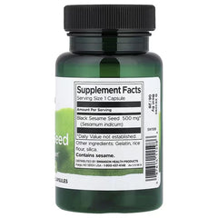 Swanson Vitamins, Black Sesame Seed, 500 mg, 60 Capsules