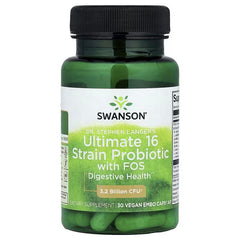 Swanson Vitamins, Dr Stephen Langer's Ultimate 16 Strain Probiotic with FOS, 30 Vegan EMBO Caps® AP