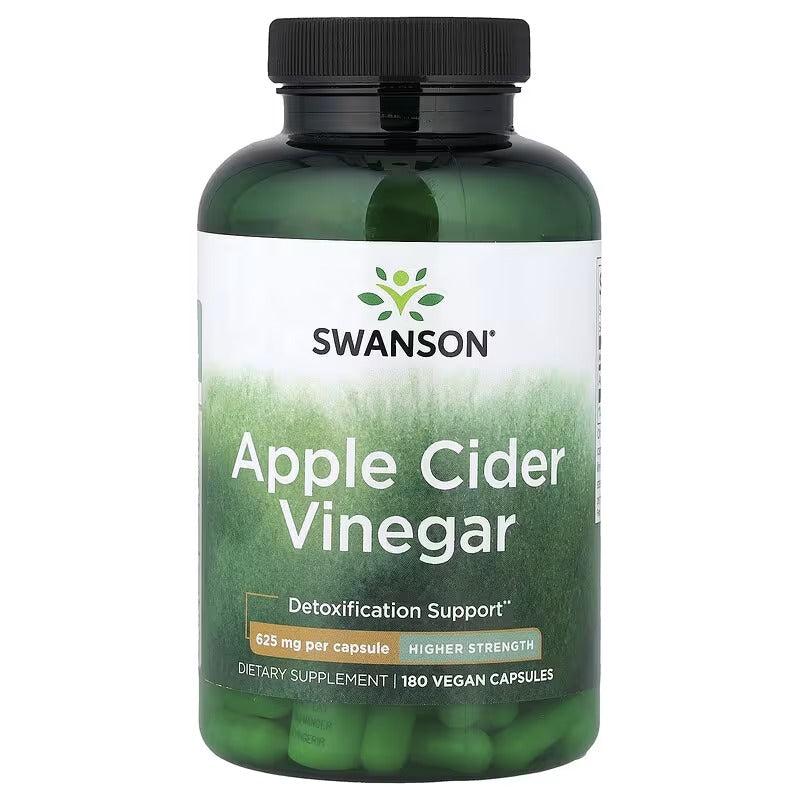 Swanson Vitamins Apple Cider Vinegar, Higher Strength, 625 mg, 180 Capsules