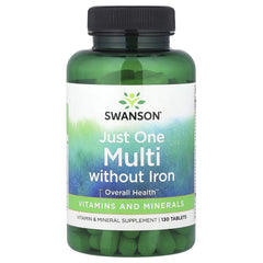 Swanson Vitamins, Just One Complete Multi Without Iron, 130 Tablets