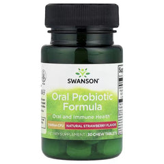 Swanson Vitamins, Oral Probiotic Formula, Natural Strawberry, 3 Billion CFU, 30 Chewable Tablets