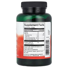 Swanson Pumpkin Seed Oil supplement facts label on bottle back with barcode