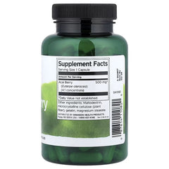 Swanson Açaí Berry 500 mg supplement bottle, 120 capsules, green capsule bottle