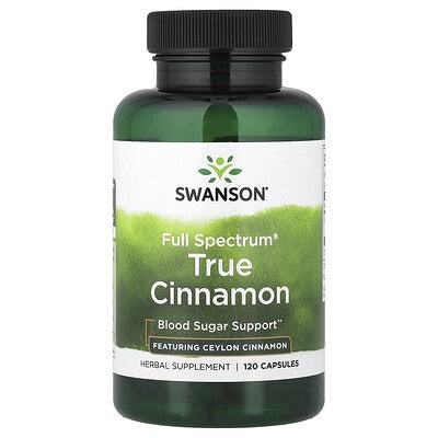 Swanson Vitamins, Full Spectrum® True Cinnamon, 120 Capsules (300 mg per Capsule)