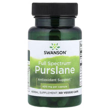 Swanson Full Spectrum Purslane supplement bottle with black cap and green label