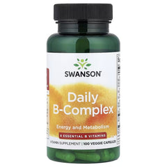 Swanson Daily B-Complex bottle showing front label, energy and metabolism