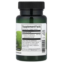 Dark green supplement bottle with black cap, Supplement Facts back label