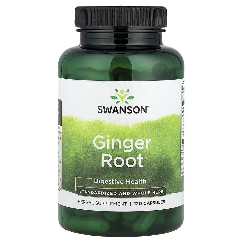 Swanson Vitamins, Ginger Root, Standardised and Whole Herb, 120 Capsules