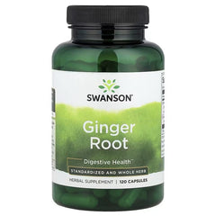 Swanson Vitamins, Ginger Root, Standardised and Whole Herb, 120 Capsules