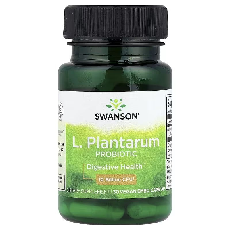 Swanson Vitamins, L. Plantarum Probiotic, 10 Billion CFU, 30 Vegan EMBO Caps AP