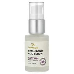 Swanson hyaluronic acid serum bottle with pump dispenser, 1 fl oz (29.6 mL)