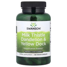 Milk thistle, dandelion & yellow dock vegan supplement bottle, black cap