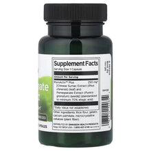 Swanson Pomegranate Extract supplement bottle, Supplement Facts panel on back label