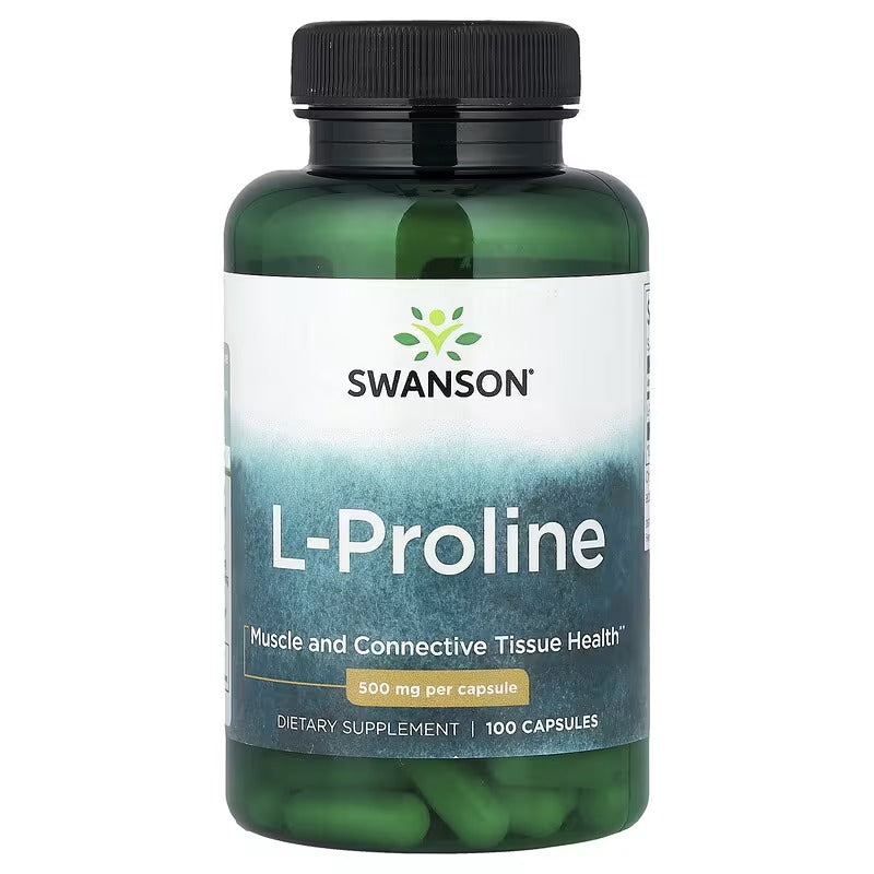 Swanson Vitamins, L-Proline, 500 mg, 100 Capsules