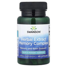 Swanson Herbal Extract Memory Complex supplement bottle with black cap, front label text