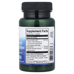 Swanson Herbal Extract Memory Complex supplement bottle, back Supplement Facts panel