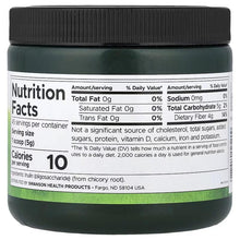 Swanson Inulin prebiotic soluble fiber supplement jar, nutrition facts back label