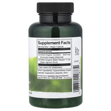 Swanson turmeric & black pepper vegan capsules bottle, Supplement Facts back label