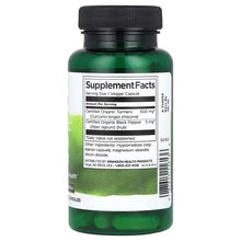 Swanson turmeric & black pepper vegan capsules bottle, Supplement Facts panel