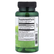 Swanson Bromelain supplement bottle, back Supplement Facts panel with dosage info